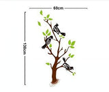 SYGA PVC Vinyl Wall Stickers for Living Room Self Adhesive Stickers, Cukoos on Tree Branch
