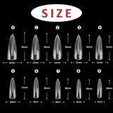 SYGA LongDrop False Nails and Glue Bottle Professional Brush On Nail Tip Glue for Press On Nails Fake Nails Long Lasting Press On Nails for Women and Girls- Transparent, 500 pieces