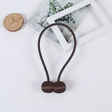 SYGA 2Pcs Magnetic Curtain Tiebacks Clip Rope Holdbacks Classy Decorative Pearl Holder Buckles for Home Hotel Window Draperies Rope Ties Office Living Bedroom Decoration- Brown