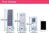 SYGA Fancy Cartoon Bear Fabric Lace Remote Cover TV AC Set Top Box Remote Control Case Teddy Bear Gadgets Appliances- Blue, Set of 3 Pcs