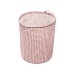 SYGA Cotton & Linen Laundry Bag Collapsible Fabric Laundry Hampers with Handles(Pink)