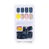 SYGA Press on Gel Nails 30 Pcs With Double Sided Jelly Adhesive Nail Glue Nail Filer, Fake Nails Long Lasting Press, Ready made Nails. (FakeNails-F635-3)