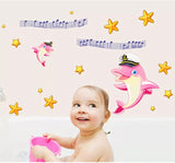 SYGA PVC Vinyl Wall Stickers for Living Room Self Adhesive Stickers (Rock Starry Dolphin) - Multi Color