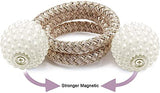 SYGA 2Pcs Magnetic Curtain Tiebacks Clip Rope Holdbacks Classy Decorative Pearl Holder Buckles for Home Hotel Window Draperies Rope Ties Office Living Bedroom Decoration- Simple Coffee