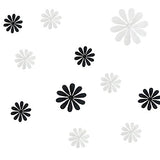 SYGA DIY 24 Pcs / Lot Combo Of 3D Black And White Color Beautiful Flowers Decorative Wall Stickers ,Multicolor