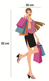 SYGA Set of 2 Pieces Multicolor Women's Clothing Store Shopping Bag Clothes Shop Wall Decorative Wall Stickers