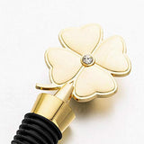 SYGA Alcohol Wine Stoppers Decorative Four Leaf Clover Shaped Caps Sealers Preservers Saver Seal Plug Beer Cork Plug Beverage Soda Bottle Holder for Wedding Valentines Day Home Kitchen Bar Tool-Gold