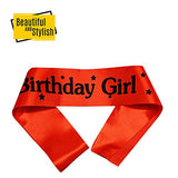 SYGA Birthday Queen Sash Birthday Party Sash Shiny Glitter for Women Girls Princess Elegant Party Decoration Accessory Supplies Gifts for Girl Women with Fun Party Queen Lettering - Red