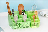 SYGA 4 Compartment Plastic Remote Stand,Makeup Organizer,Basket Desktop Storage Organizer