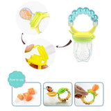 SYGA Fresh Food Nibbler Fruit Feeder Nipple Pacifiers Bottles (Cyan)