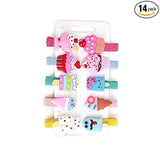 SYGA 10Pcs Baby Hair Clip For Girl Alligator Teeth Hair Accessory For All Type of Infant Toddler Baby Hairs Bow Ice Cream Candy Corn Patterns- Set of 10, Ice Cream
