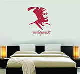 SYGA Orange Chhatrapati Shivaji Maharaj Decals Design Wall Stickers