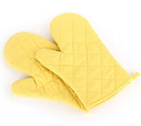 SYGA Set of 2 Oven Heat Resistant up to 320° F /160° C Kitchen Gloves Cotton & Polyester Quilted Baking Gloves(Yellow)