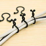 SYGA 20 Pieces PP Twist Ties Reusable Cable Ties Cord Organizer for Cord Management(18mm,Black)