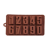 SYGA Silicone 0 to 9 Digit Chocolate Jelly Candy Mold (Brown)