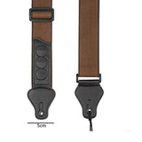 SYGA Guitar Strap with 3 Pick Holders 100% Soft Cotton Strap For Bass Electric & Acoustic Guitars(Brown)