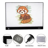 Dwise A3 Size LED Lighted Drawing Tracing Board with 3 Adjustable Brightness Touch Button with Scale Measurement
