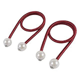 SYGA 2Pcs Curtain Tiebacks 46cm Curtain Clip Rope Holdbacks Classy Decorative Pearl Holder Buckles for Home Hotel Window Draperies Rope Ties Office Living Bedroom Decoration- Pack of 2, Red