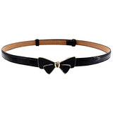 SYGA Women's Bow Knot Skinny Stretchy Leather Thin Belt (Pack of 1)