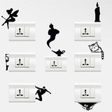 SYGA Decorative Beautiful Modern Art Switch Board Stickers - (Multicolour, 20 cm x 1 cm x 10 cm) Set of 7