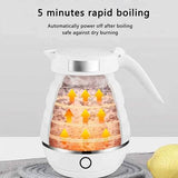 SYGA 600 ml Electric Tea Kettle Collapsible Electric Travel Kettle Dual Voltage Food Grade Silicone