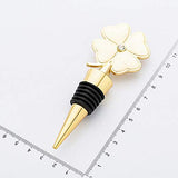 SYGA Alcohol Wine Stoppers Decorative Four Leaf Clover Shaped Caps Sealers Preservers Saver Seal Plug Beer Cork Plug Beverage Soda Bottle Holder for Wedding Valentines Day Home Kitchen Bar Tool-Gold