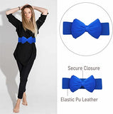 SYGA Women Bow Waist Band Elastic Pu Leather Fashionable Waist Belt for Girls 60-80cm Retro Ladies Waist Belt For Jeans Short & Long Dress Skirt Sweater Shirt