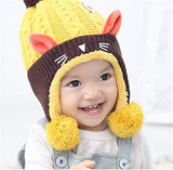 SYGA Baby Boys Girls Winter Earflap Beanie Hat Knitted Pompom Cap