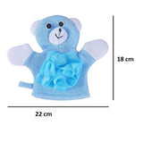 SYGA Teddy Face Cartoon Bathing Gloves Children Cartoon Bath Towel Baby Bath Gloves(Blue)