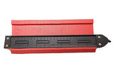 SYGA 25cm Widen with Lock Contour Irregular Profile Gauge Duplicator Tiling Laminate Tiles Edge Shaping Wood Measure Ruler for Professional Precise Measurement (Red-Small)