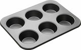 SYGA Muffin Cup Cake Tray for 6 Muffins Bakeware_Black