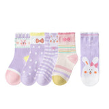 SYGA 5 Pairs Baby Girl Boys Tube Socks Toddlers Infant Solid Color Boat Spring and Autumn Socks Cotton Stretch Crew Baby Socks - Multicolor, Socks 6515, 1-3 Years