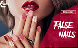 SYGA Press on Gel Nails 30 Pcs With Double Sided Jelly Adhesive Nail Glue Nail Filer, Fake Nails Long Lasting Press, Ready made Nails. (FakeNails-F635-15)