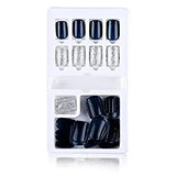 SYGA Press on Gel Nails 30 Pcs With Double Sided Jelly Adhesive Nail Glue Nail Filer, Fake Nails Long Lasting Press, Ready made Nails. (FakeNails-F635-1)