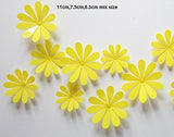 SYGA DIY 24 Pcs 3D Green and Yellow Beautiful Flowers Decorative Wall Stickers
