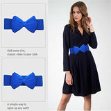 SYGA Women Bow Waist Band Elastic Pu Leather Fashionable Waist Belt for Girls 60-80cm Retro Ladies Waist Belt For Jeans Short & Long Dress Skirt Sweater Shirt