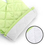 SYGA Set of 2 Oven Heat Resistant up to 320° F /160° C Kitchen Gloves Cotton & Polyester Quilted Baking Gloves(Green)