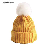 SYGA Baby Hats for Spring Winter, Woolen Pom Pom Plain Printed Caps for Kids Babies for 1-3 Years