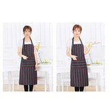 SYGA 1 Piece Unisex Kitchen Apron Cotton Linen Strip BBQ Cooking Baking Catering Apron_WhiteLining