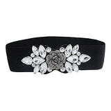 SYGA Women's Diamante Buckle Stretchy PU Leather Cinch Belt, (Pack of 1)