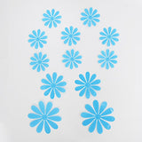 SYGA DIY 24 Pcs 3D Sky Blue Beautiful Flowers Decorative Wall Stickers