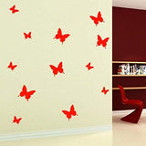 SYGA 12 Pcs 3D Decorative Red Butterfly Wall Stickers