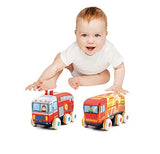 SYGA Large Size 2 Pcs Square and Triangle Shaped 6 Wheels Pullback Cloth Car