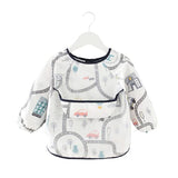 SYGA Baby Bibs with Sleeves Waterproof Feeding Bibs Unisex Baby Dribble Bibs Painting Apron Bibs Adjustable Closure with Large Pocket for Infant Toddler 1 to 3 Years Old