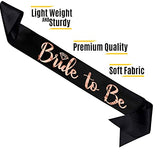 SYGA Bride to Be Sash Black Bachelorette Sash Bridal Shower Sash/Bachelorette Party Supplies/Spinster Party Sash- Black Gold
