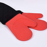 SYGA Red and Black Biconnected Circle Short High Temperature Silicone Gloves Waterproof Ironing Insulated Oven Silicone Glove