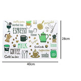 SYGA Set of 4 Coffee Cup Design Washable Table Mats, Place Mat(Green)