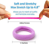 SYGA 50Pcs Baby Elastics Hair Ties, Candy Color Seamless Girls Hairbands, Ponytail Holder Hair Accessories, Multi-Colored Hair Bobbles for Girls - Spring, Set of 50