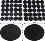 SYGA Self Adhesive Dot Tape, 2cm Sticky Glue Back Coins Clear Dots Hook and Loop Tapes, Nylon Coins for Classroom, Office, Wall Decor, Carpet Grip, Hanging, Home and Kitchen- Black, 100 Pairs