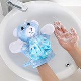 SYGA Teddy Face Cartoon Bathing Gloves Children Cartoon Bath Towel Baby Bath Gloves(Blue)